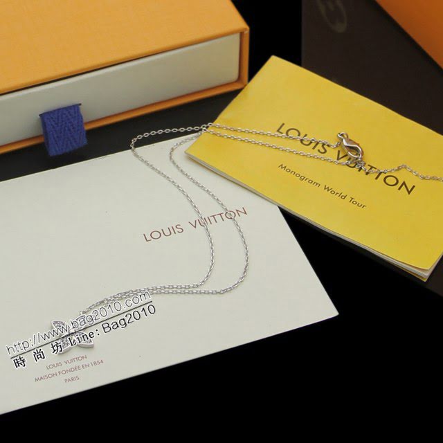 Louis Vuitton新款飾品 路易威登玫瑰金滿鑽手鏈 LV四葉草花亞金材質鎖骨手鏈  zglv1997